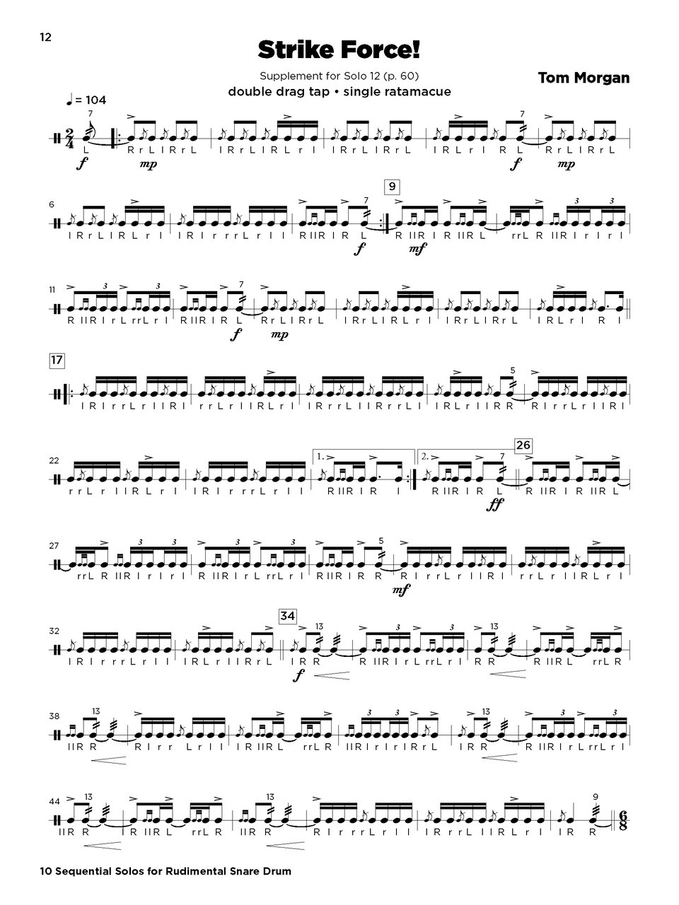 10 Sequential Solos for Rudimental Snare Drum