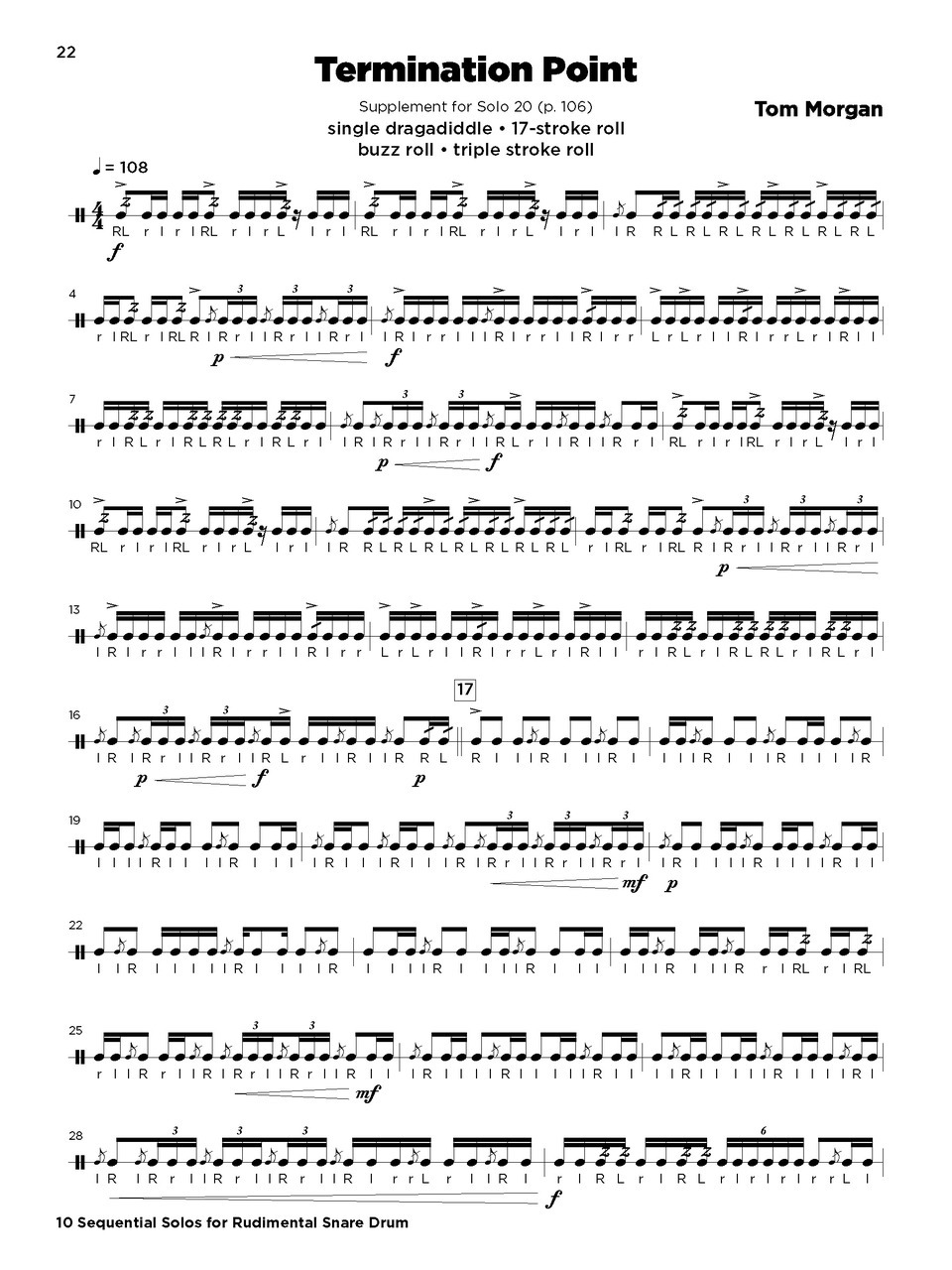 10 Sequential Solos for Rudimental Snare Drum