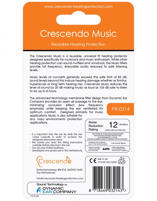 Crescendo Gehoorbescherming - Music