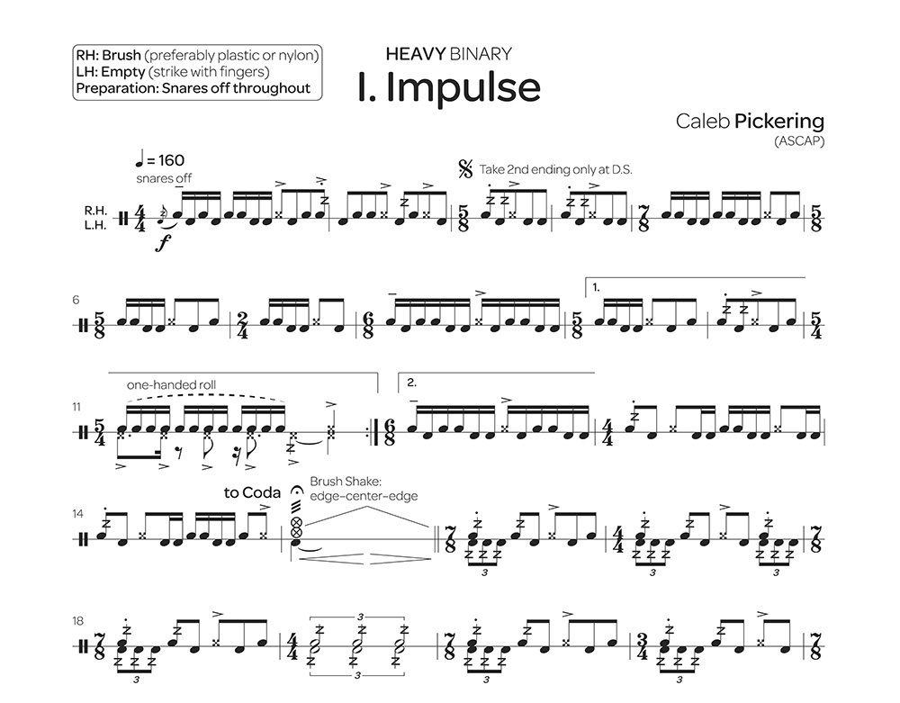 Heavy Binary: 4 Contemporary Solos for Snare Drum