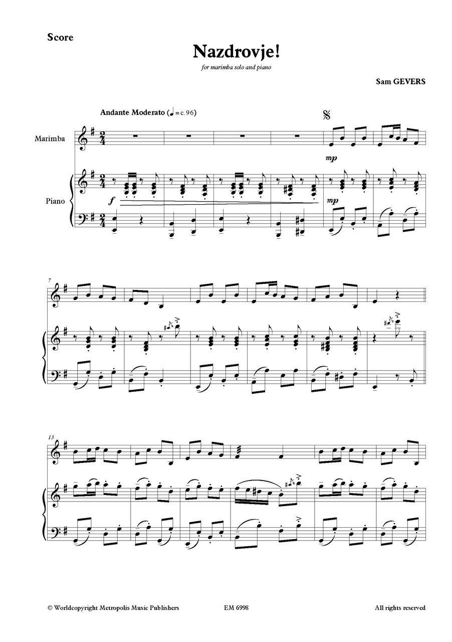10 Pieces for Marimba & Piano