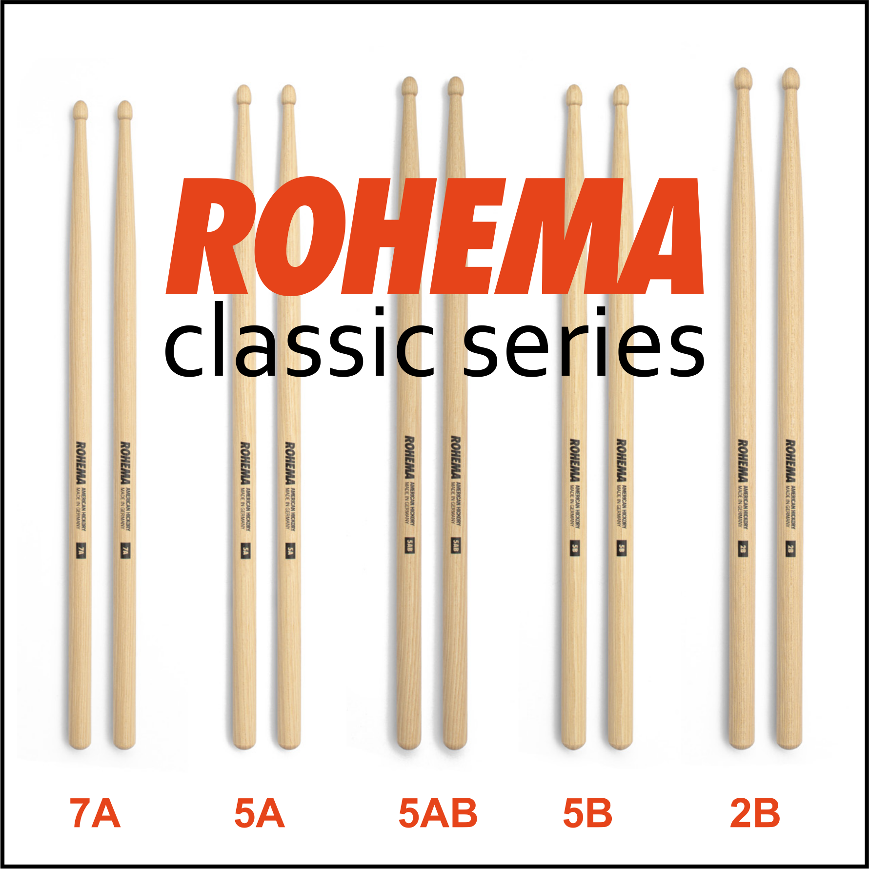 Rohema Classic Series: Professionele, stevige, duurzame en vriendelijke geprijsde drumstokken.